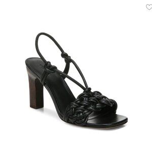 Vince Black Heels with Strappy Design